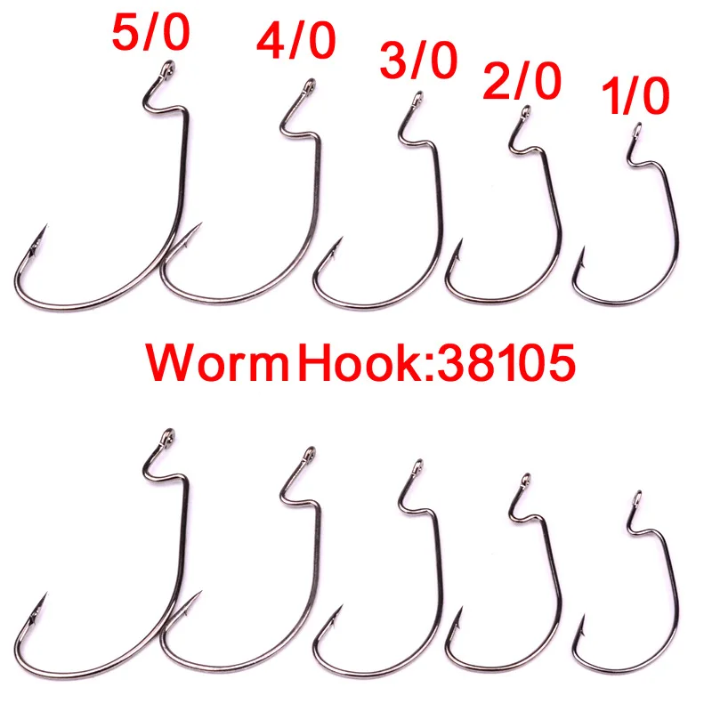 

High-carbon Steel Material, Wide-belly Crank Hook, Barbed Soft Bait Fish Hook, Specifications 50pcs/box