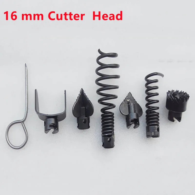 

1 Sets 16mm Drain Cleaner Combination Cutter Head Adapter Connector For Pipeline Dredge Device Spring Drill Machine Accessories