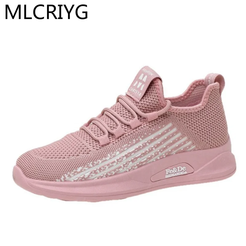 

2021 Spring Women Casual Shoes Fashion Breathable Walking Mesh Casual Shoes Sneakers Women Lace-up Low-heeled Vulcanized Shoes