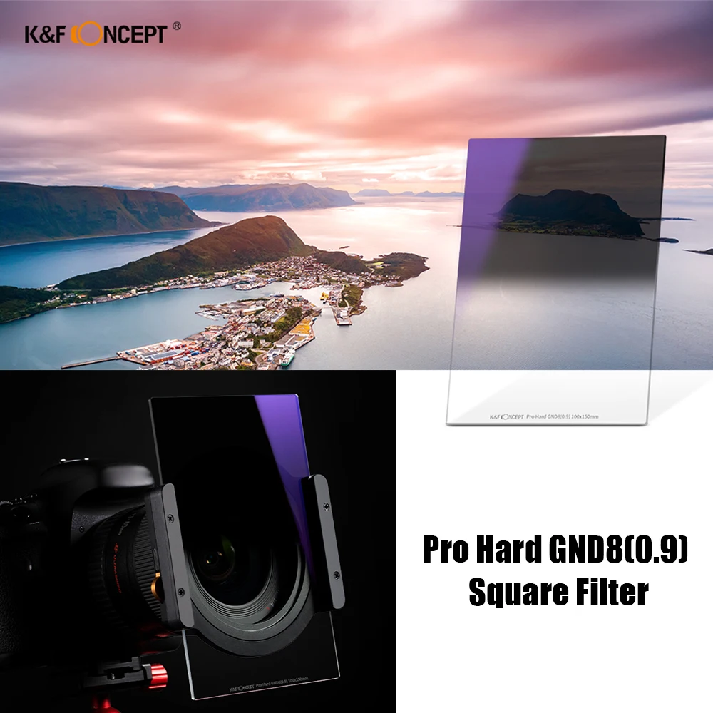 K & F CONCEPT 100*150*2 0 мм Pro Hard GND8 (0 9) квадратный фильтр 100 HD Оптическое стекло