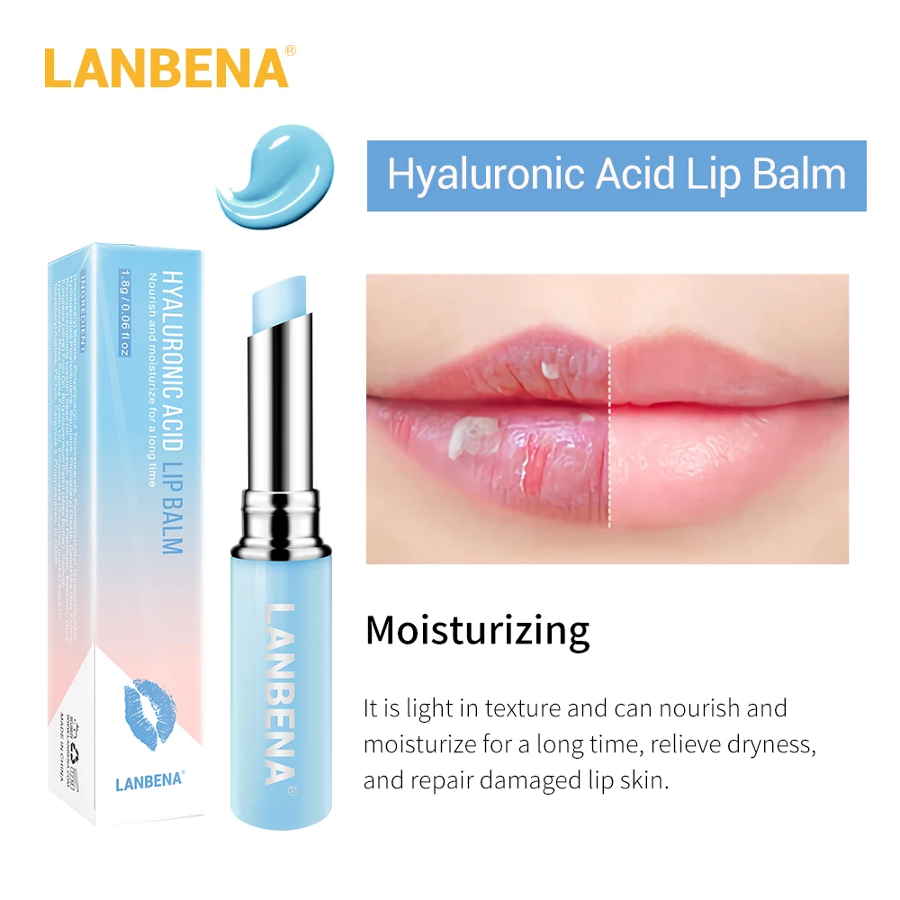 LANBENA Chameleon Lip Balm Rose Hyaluronic Acid Moisturizing Nourishing Plumper Lines Natural Extract Makeup Lipstick |