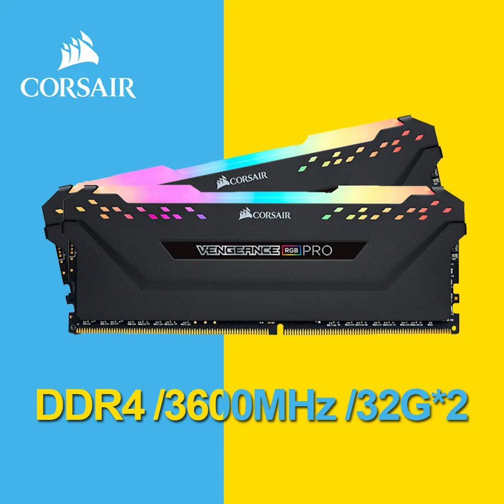 Corsair Vengeance RGB Pro 64 Гб (2x32 Гб) DDR4 3600 МГц (PC4 28800) C18 Настольный модуль памяти Memoria