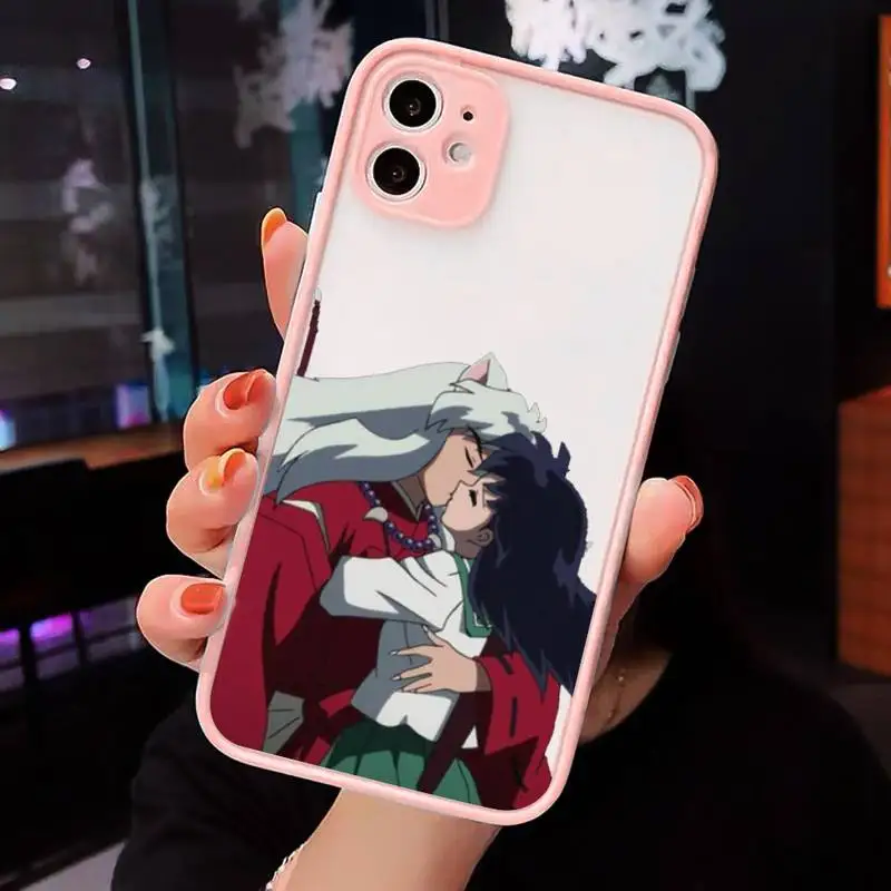 

Inuyasha anime Sesshoumaru Higurashi Kagome Phone Cases matte transparent For iphone 7 8 11 12 plus mini x xs xr pro max cover