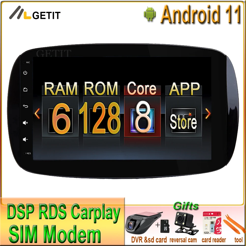 

9 "Android 11 автомобильная стереосистема, Мультиплеер для Benz Smart Fortwo 2016 2017 2018, радио, Wi-Fi, BT, автомобильное головное устройство, GPS-навигация