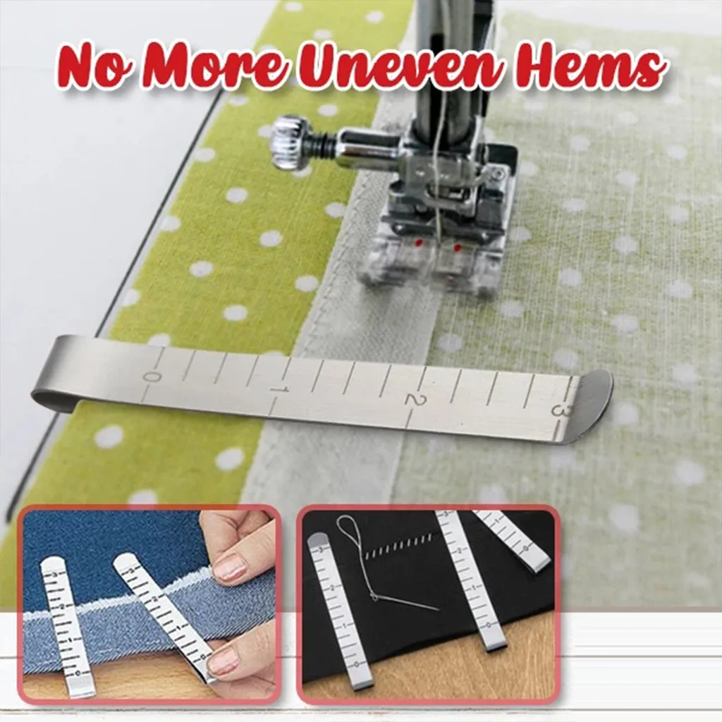 20 штук металлические швейные обжимные зажимы Хемминг измерения линейка машинной