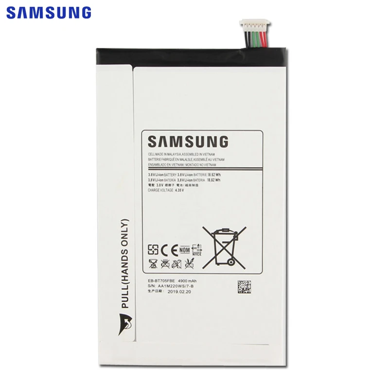 Samsung сменный аккумулятор EB-BT705FBC EB-BT705FBE для samsung GALAXY Tab S 8,4 T700 T705 планшет аккумулятор 4900 мАч