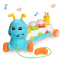 baby light and sound musical flashing toy toddlers pull along worm toys with learn to walk baby for boys girls birthday