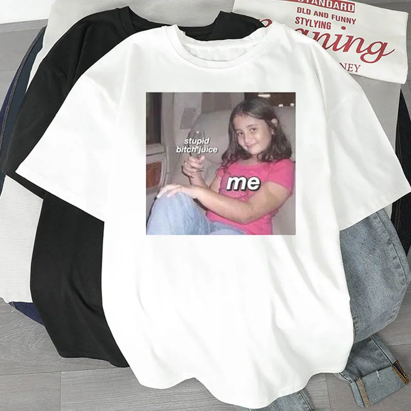 Футболка женская оверсайз в стиле Харадзюку с забавным графическим рисунком