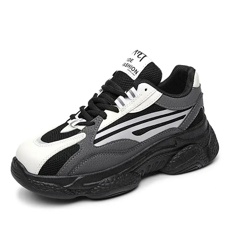 black gray Basket Femme/кроссовки; женская повседневная обувь; коллекция года; сезон осень; обувь Буффало на платформе; женские повседневные кроссовки; zapatillas mujer - Цвет: black gray
