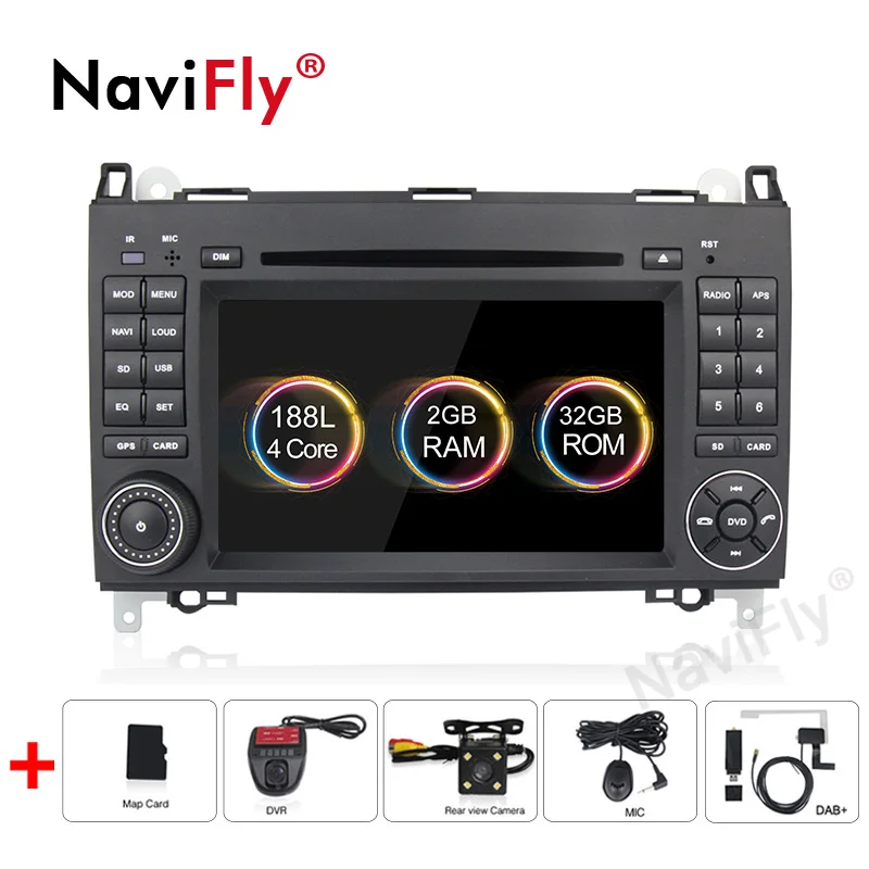 dvd camera DVR DAB Новинка! 2+ 32G Android 9,1 автомобильный dvd-плеер gps навигация для Benz Sprinter B200 b-класс W245 B170 W209 W169 Viano Vito W639 радио FM - Цвет: dvd camera DVR DAB