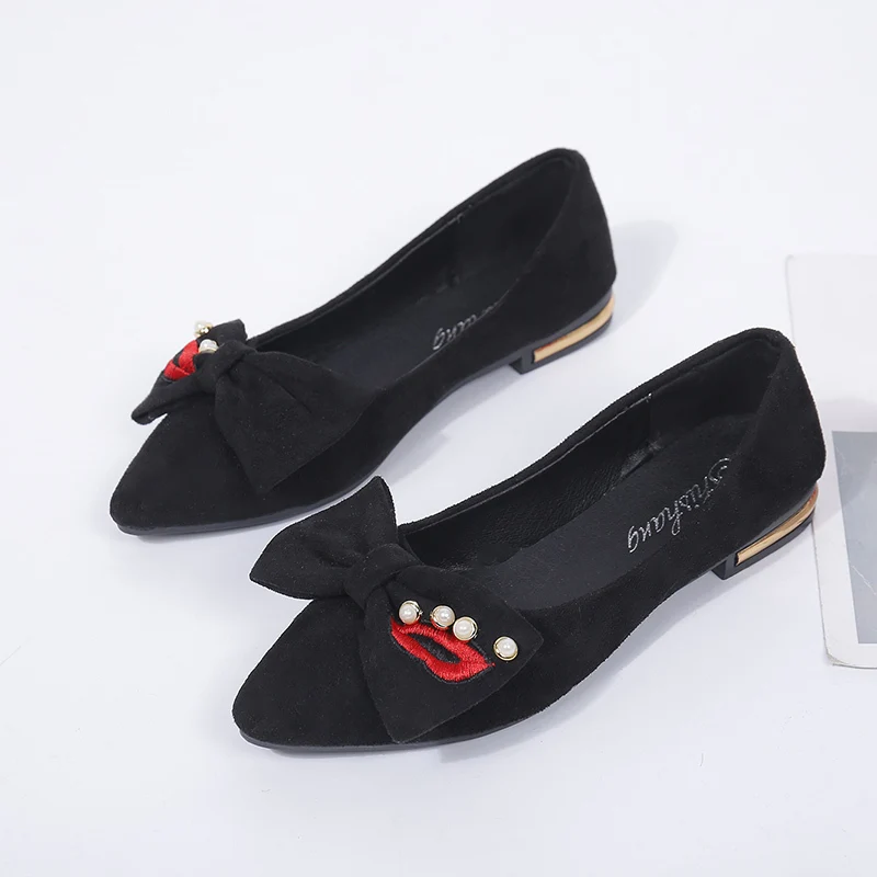

Spring New women's shoes fashion bow pointed toe flats luxury shoes women designers loafers casual shoes zapatos de mujer U25-43