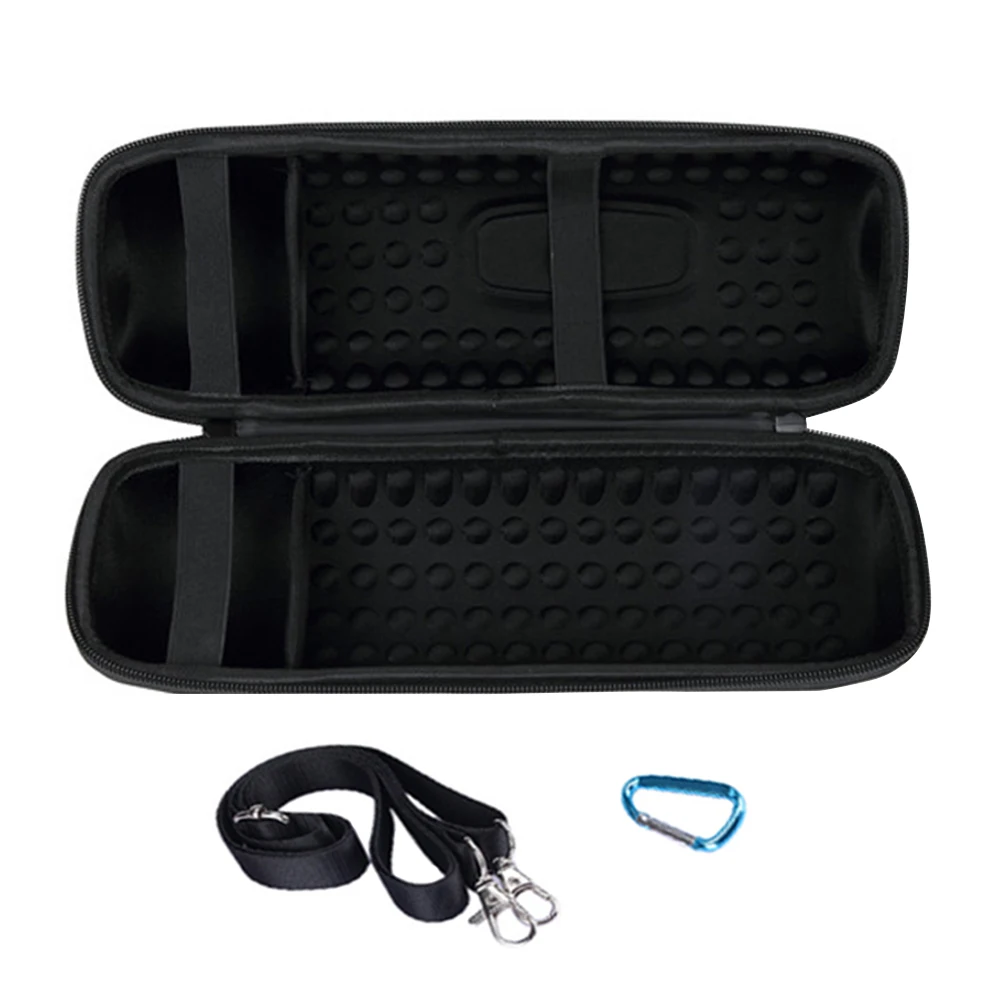 

Storage Box Travel Portable Carrying Case EVA Shockproof Shoulder Strap Organizer Carabiner Zipper Closure Charge 4