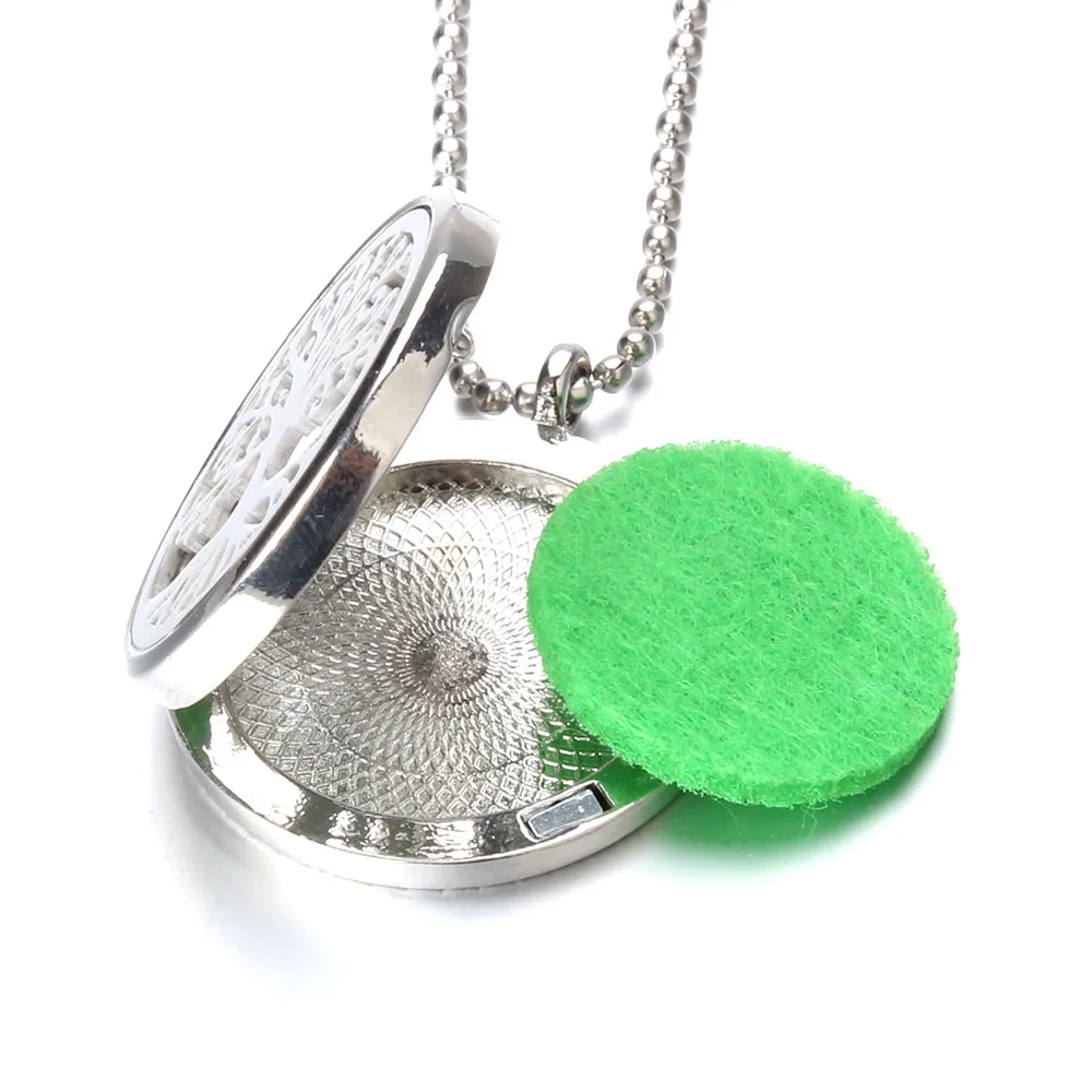 New Aromatherapy Necklace Essential Oils Diffuser Pendant Magnetic Aroma Locket Stainless Steel Tree of Life |