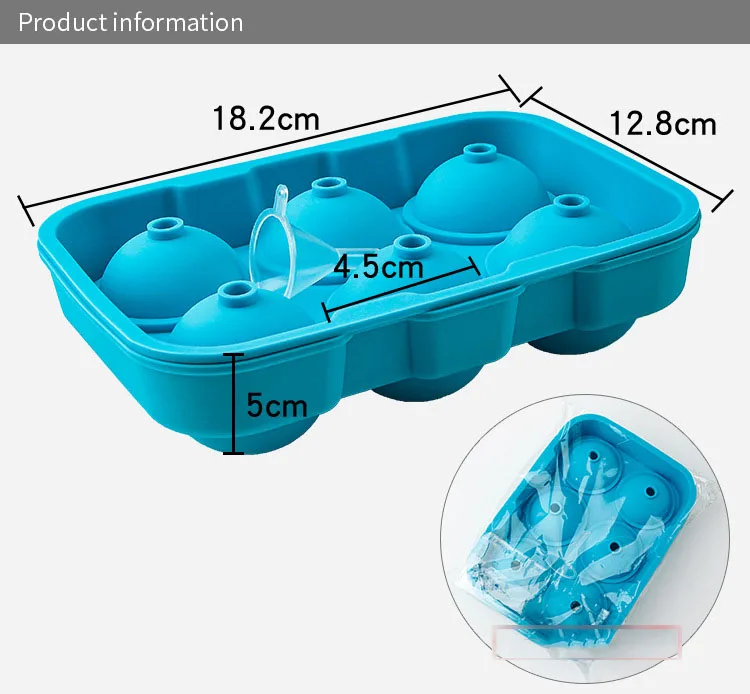 

Ice Ball Maker Large Sphere Mold Silicone Chocolate Mousse Cake Ice Cube Trays for Whisky 6 Cell Ice Ball Mold Sphere Round Mold