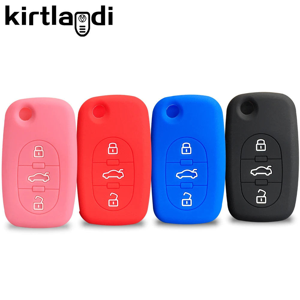 3 кнопки силиконовый автомобильный чехол для брелка с ключом Подходит Audi A1 A2 S3 A4 B5