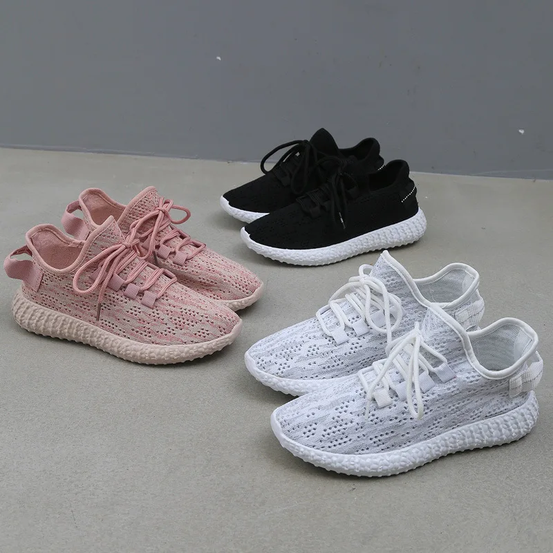 Женские кроссовки на плоской платформе дышащие повседневные шнуровке с низким