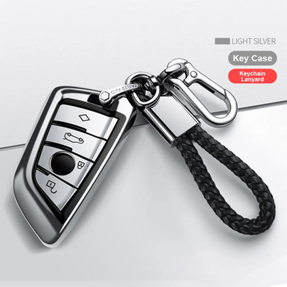 

Car Key Cover Remote Control Shell Car Key Fob Case for BMW Series 5 7 X3 X1 X4 X5 X6 with Keychain and Lanyard