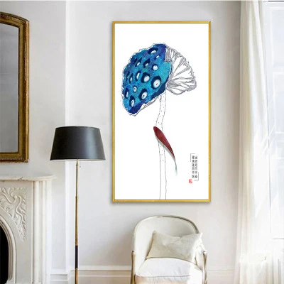 Новый простой лотос лист синий корень лотоса в китайском стиле современный