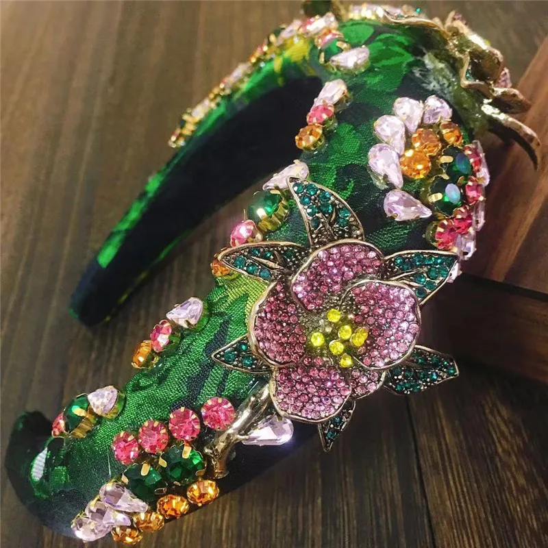 Новый роскошный барокко повязка на голову с цветочным рисунком дизайн лентой