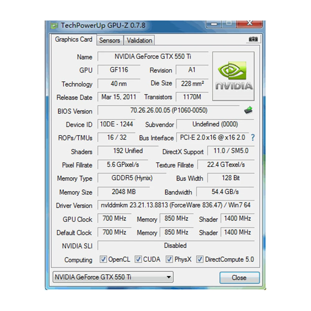 Графическая карта GTX550TI 2 Гб 128 бит DDR5 HDMI VGA NVIDIA | Компьютеры и офис