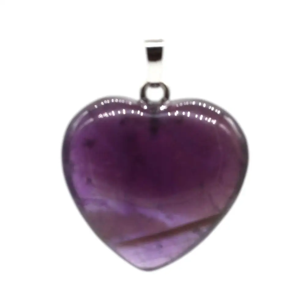 Amethysts Крафт-с бусинами посеребренный романтический стиль любовь сердце кварцевый камень кулон на День святого Валентина ювелирные изделия - Окраска металла: Amethysts