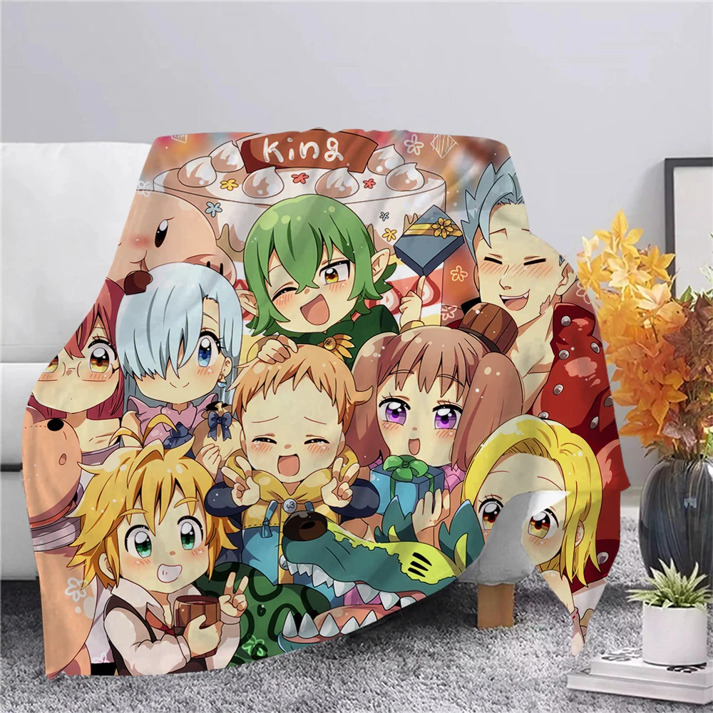 

CLOOCL Anime The Seven Deadly Sins Flannel Blanket 3D Print Blanket Christmas Gifts Picnic Blanket Bedspread Bedding Quilts