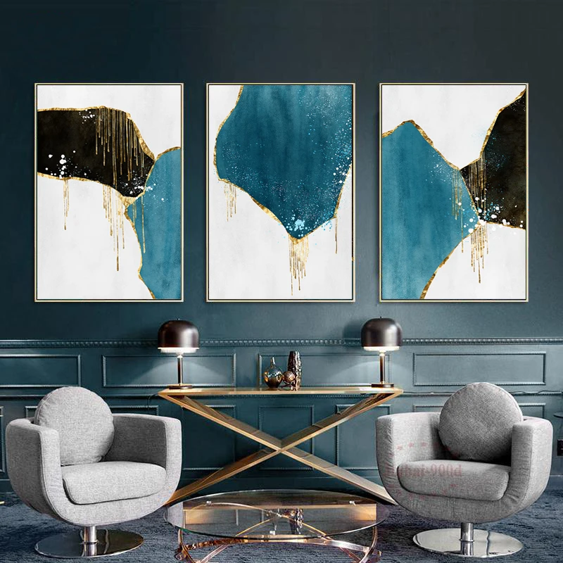 

Golden Color Abstract Wall Art Canvas Poster and Print Painting Minimalist Nordic Decoration Pictures Modern Home Decor