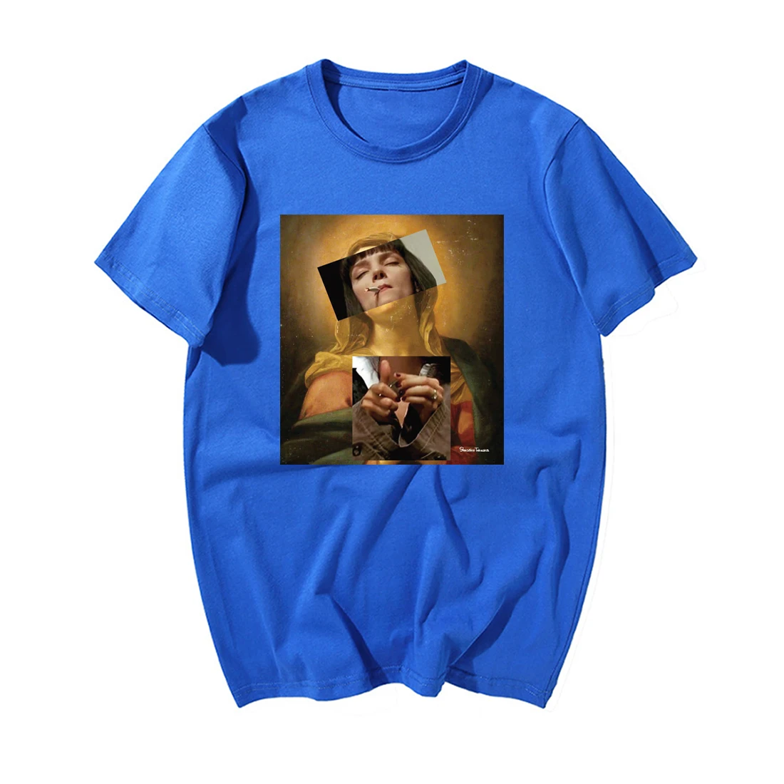 Забавная Футболка с принтом Девы Марии мужская мода 2019 летние хип-хоп топы