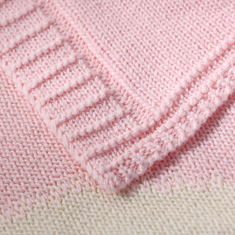 Cute Cotton Knitted Blankets for Children Gray 3D Rabbit Crochet Blanket Throw on The Sofa Soft Kids Bedspreads NarwalDate | Дом и сад