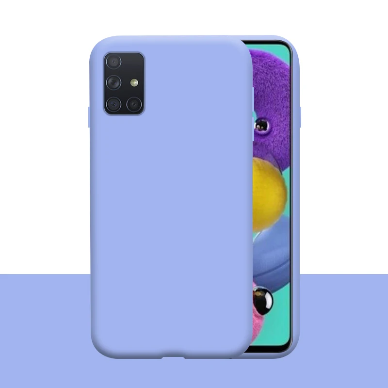 For Samsung Galaxy A51 Case Liquid Silicone Rubber Shockproof Soft Cover A71 Phone Cases SM-A515F Coque |