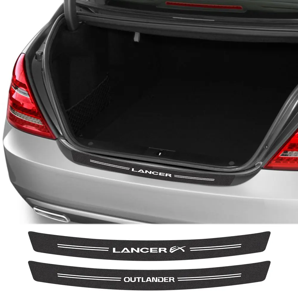 

Отделка багажника автомобиля, наклейки из углеродного волокна для Mitsubishi Lancer 10 3 9 EX Outlander 3 ASX L200 Ralliart, аксессуары для заднего бампера автомобиля