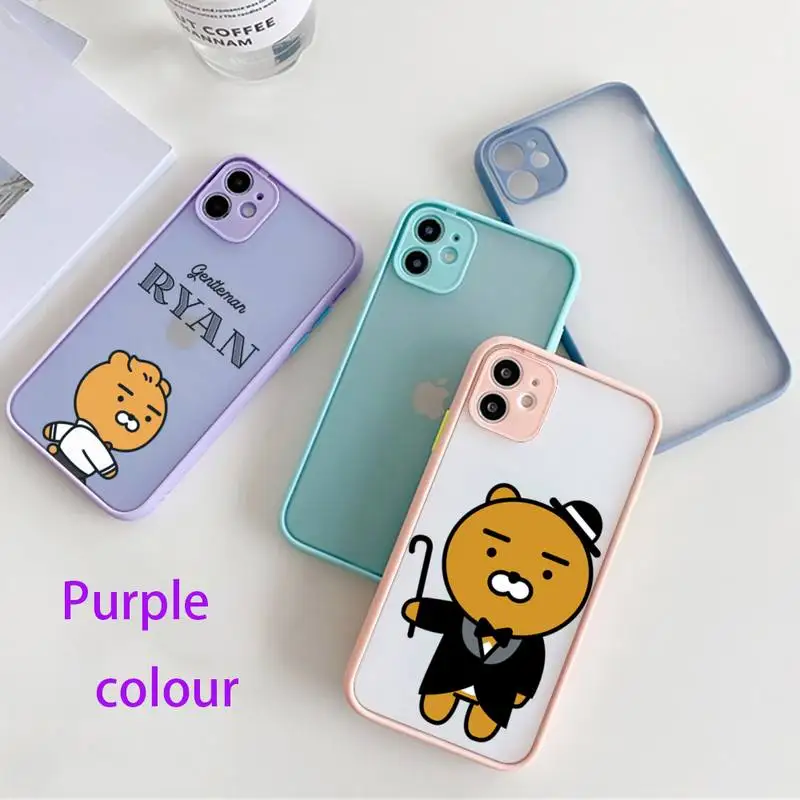 

Korea Ryan Friends Phone Case For IPhone 12 11 13 Pro Max XR XS Max X SE2020 6s 7 8 PlusHard Shockproof Purple Case