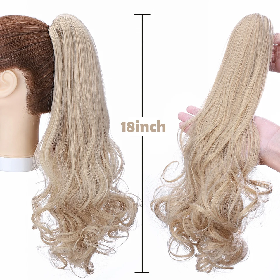 S-noilite Synthetic 18inch Red Brown Claw On Ponytail Extension 150g Long Wavy Pony Tail Hairpiece Clip In For Women | Шиньоны и парики