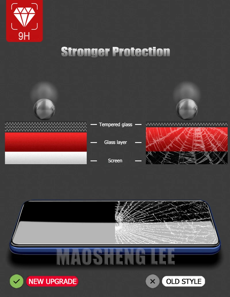 

2Pcs/lot Full Tempered Glass For Huawei Honor 8X 8C Glass Screen Protector 9H Anti Blu-ray Tempered Glass for huawei honor 8c