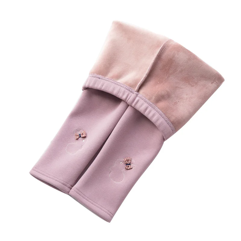 Леггинсы для маленьких девочек зимние детские плотные теплые длинные штаны