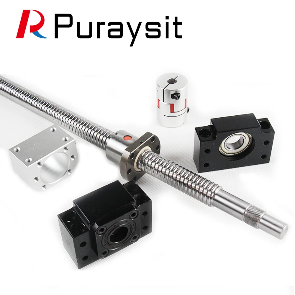 SFU1605 150-1250mm RM1605 Rolled Ball Screw With End Machined+1605 Nut+Nut Housing+BK/BF12 Support+Coupler For CNC Part - купить по
