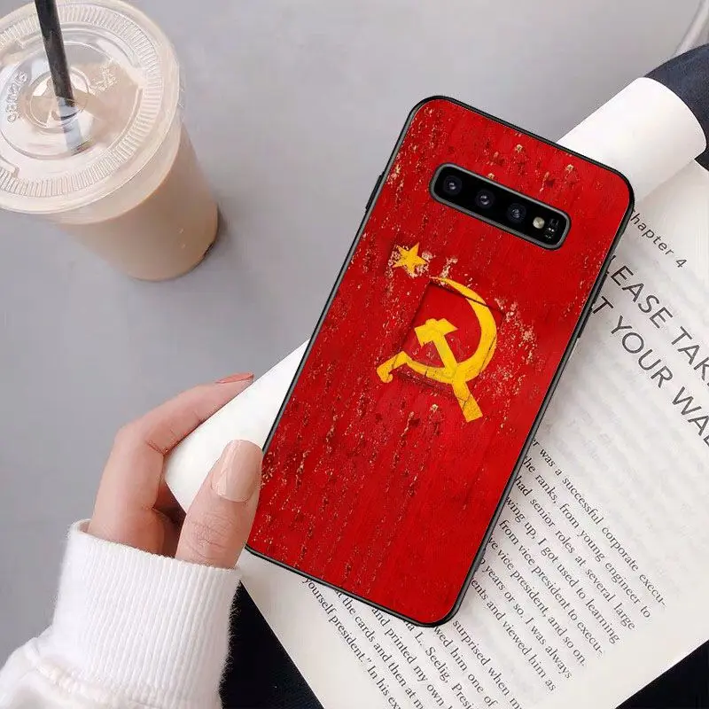 

Soviet Union USSR Grunge Flag Painted Silicone Phone Case Cover for Samsung S9 plus S5 S6 edge plus S7 edge S8plus S10 E S10plus