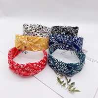 bohemian styles bandana twist headband red blue ethnic boho printed cotton stretch outdoor hairband for women hair accessories