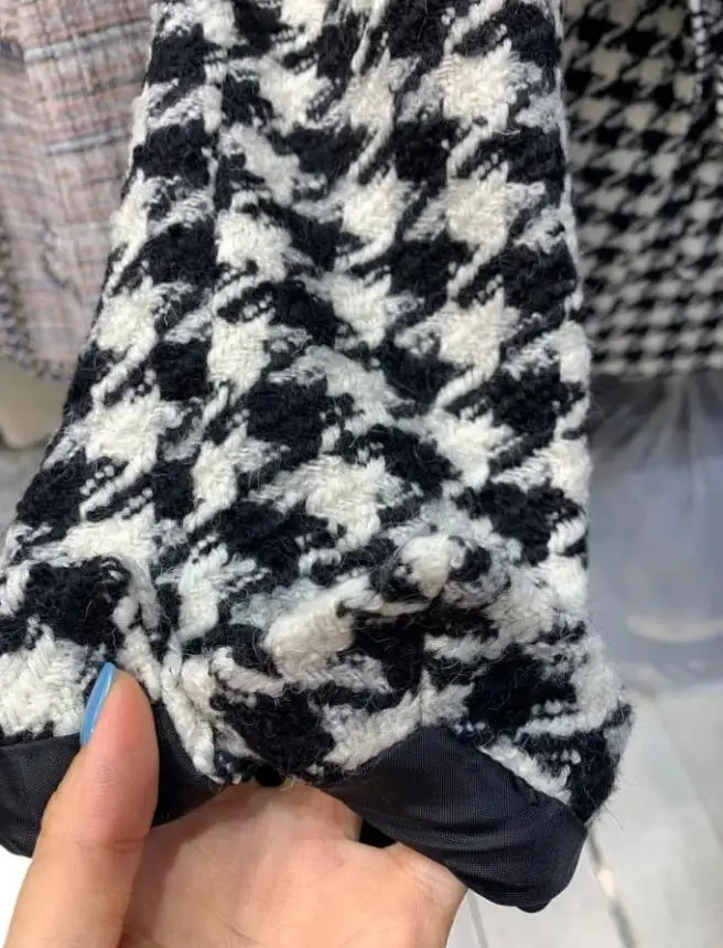 

French Style small fragrance wind Plaid tweed blazer coat women elegant single breasted jacket outwear q161