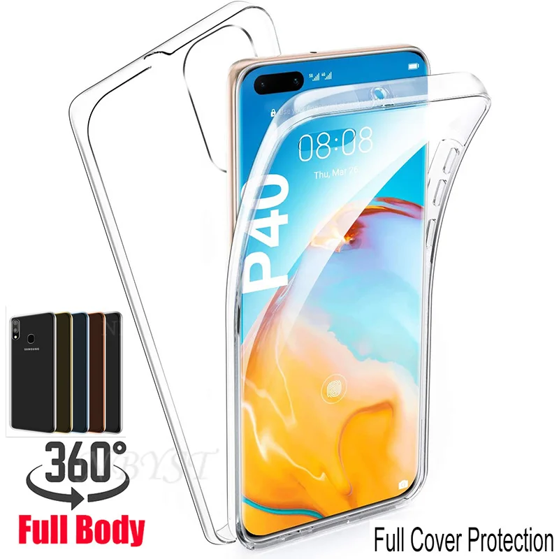 Мягкий чехол на 360 градусов для Huawei Y7P Honor 9C 8A 8S 10 Lite 10i P40 E P30 Pro P Smart FIG LX1 двойной