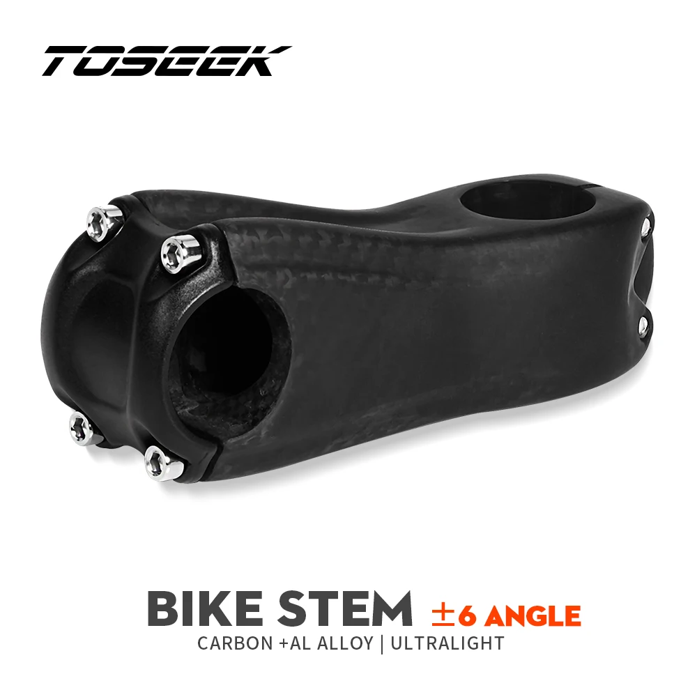 

TOSEEK Bicycle Handlebar Stem Mountain Bike Stem 6 Degree Without Logo Bike Parts Mtb Stem Carbon 90mm 100mm 110mm 120mm