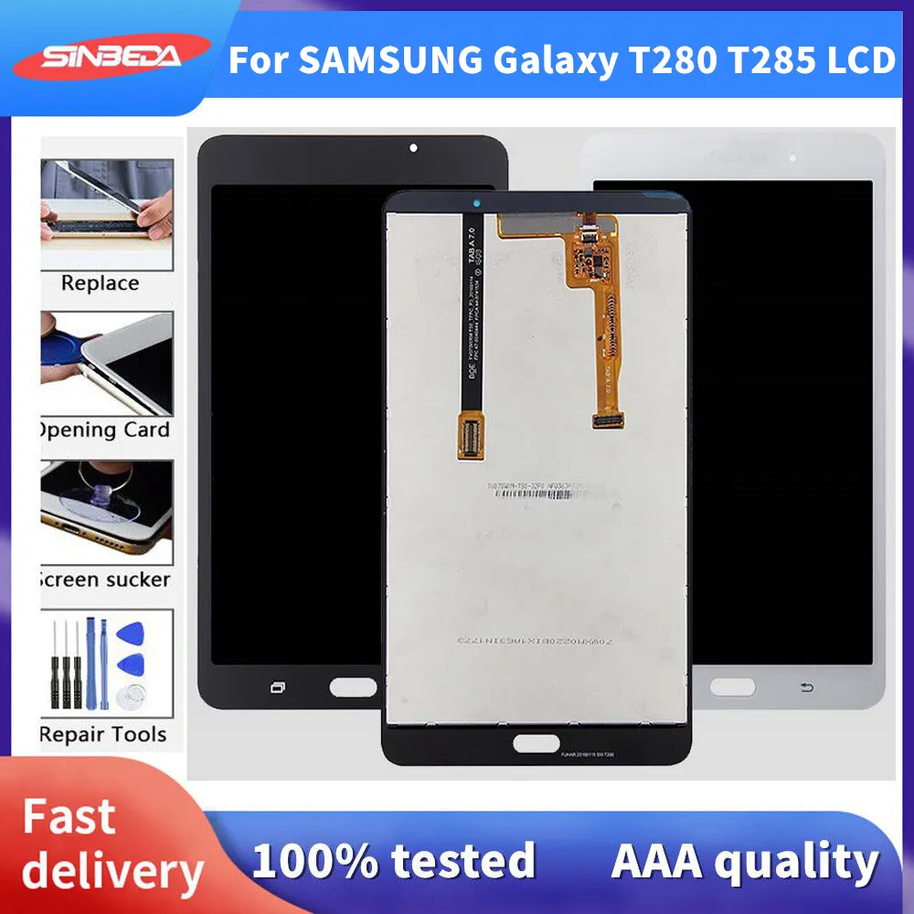 

Оригинальный ЖК-дисплей для Samsung Galaxy Tab T285, T280, зеркальный ЖК-дисплей, сенсорный экран, дигитайзер, датчики в сборе, замена самолета
