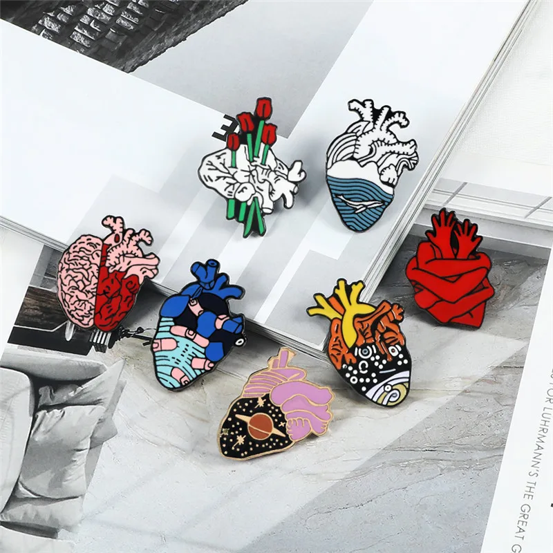 2-7 шт./компл. Милая эмалированная брошь в виде кота собаки лапы сердца пиццы для