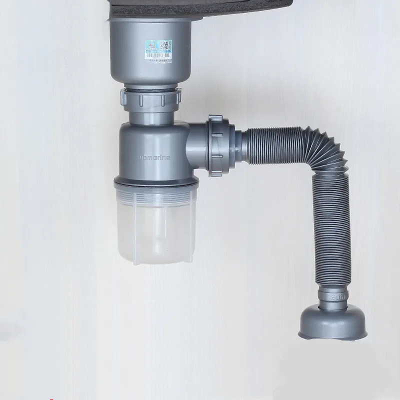 Kitchen sink Deodorization Sink Drain Hose drain filter double single tank for Wash Basin bathroom sewer accessorie magic basket |