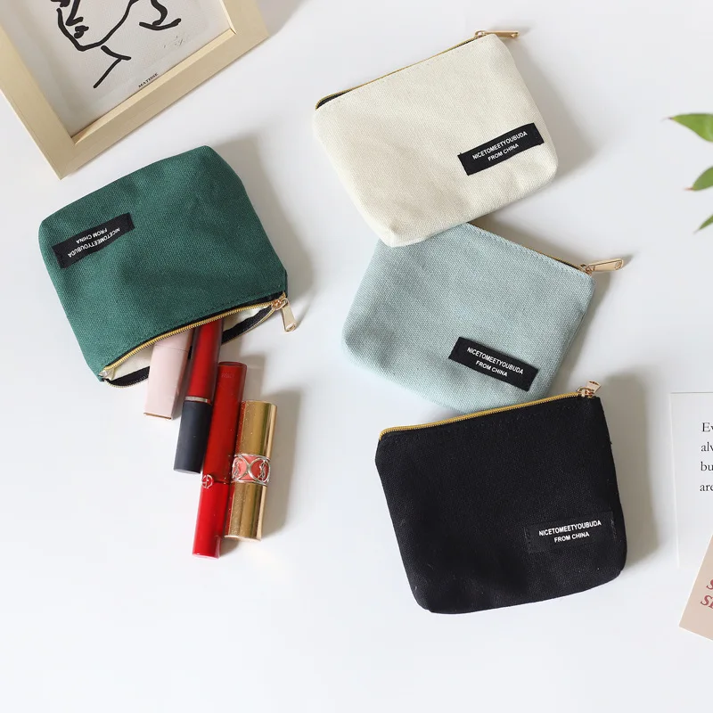 

Simple Pure Color Coin Purse Letter Fashion Zipper Pouch Wallet Children Female Key Lipstick Money Bag Gift