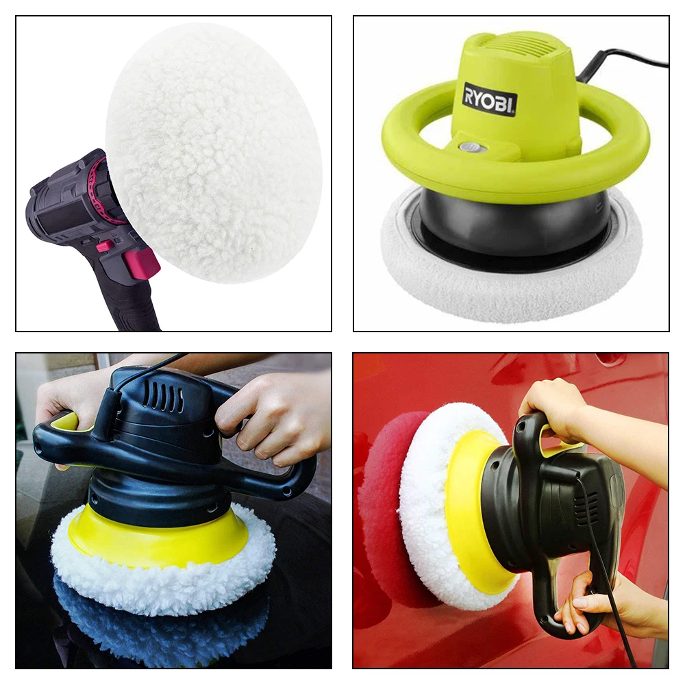 

QEEPEI 8Pcs White 9 Inch And 10 Inch Polishing Bonnet Microfiber Polisher Bonnet Orbital Buffer Polisher Pads Buffing Bonnet