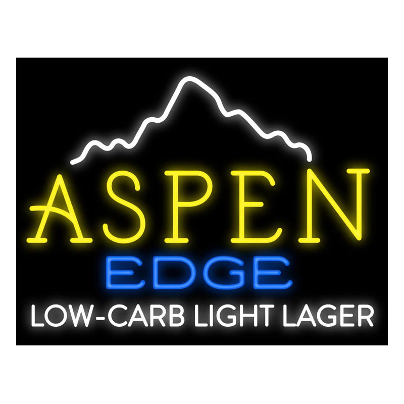 

Aspen Edge Low Carb Light Lager Custom Handmade Real Glass Tube Store Restaurant Beer Bar Decoration Display Neon Sign 31"X24"
