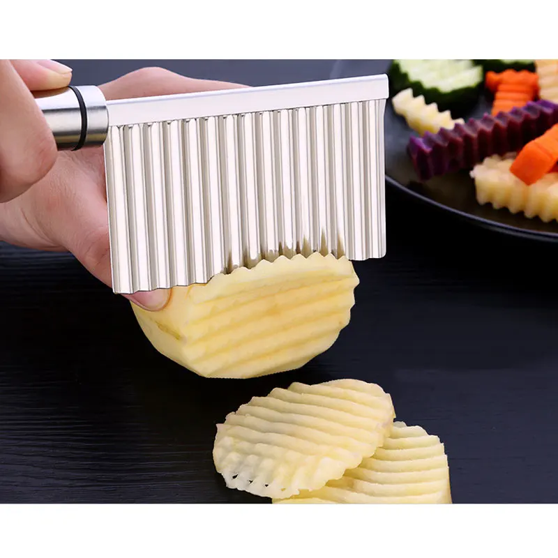 Нержавеющая сталь картофель тесто волн Crinkle резак слайсер для дома Кухня Овощной