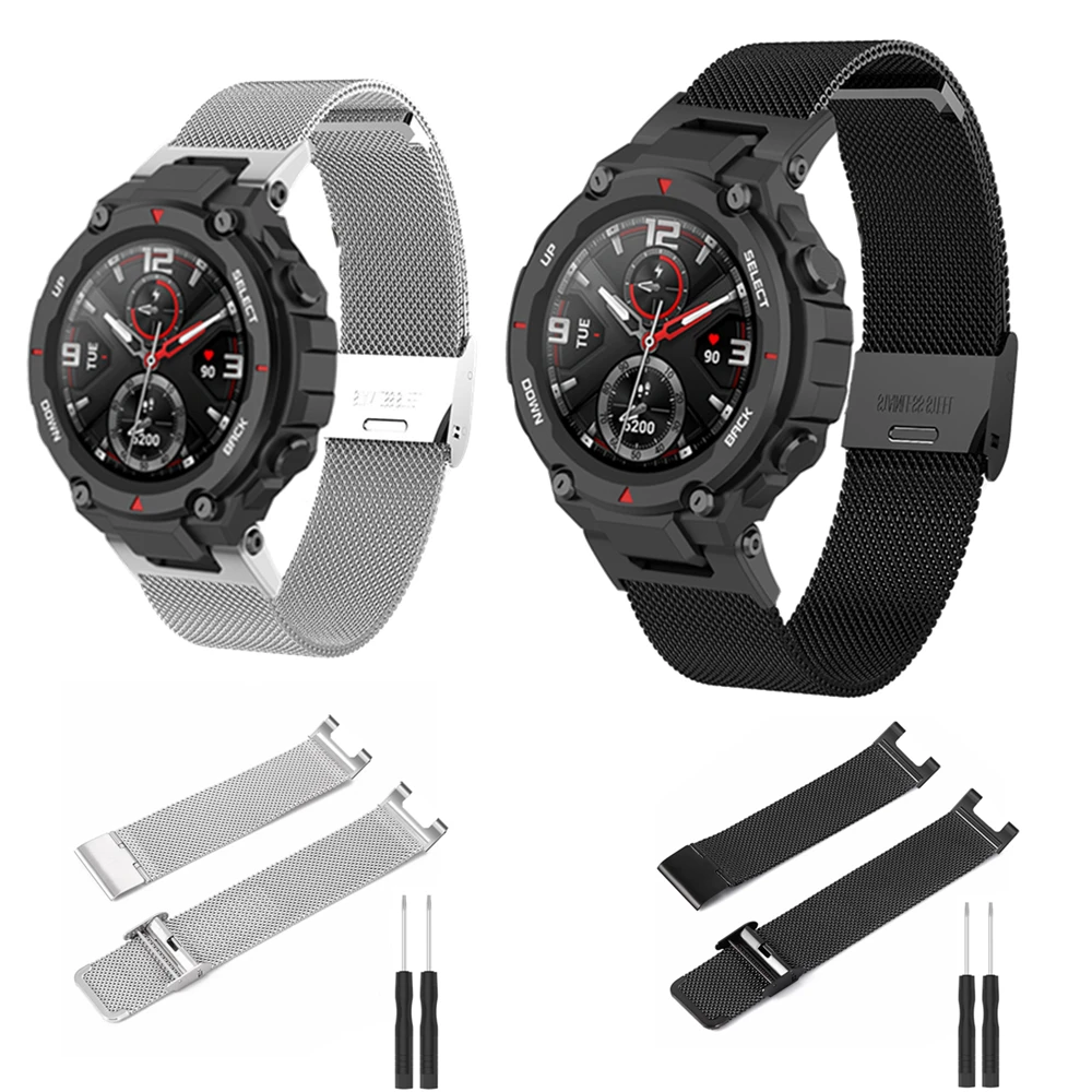 

Watch band For Amazfit T Rex Metal Straps Replacement Smart watch Bracelet For Amazfit T-Rex Pro Stainless Steel Wrist Strap