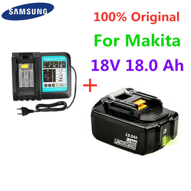 Новинка 100% литий-ионный аккумулятор емкостью 18000 мАч 18В для MAKITA BL1880 BL1860 BL1830battery + 3а